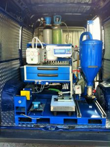 SKID mobil műhely tűzoltókészülékek karbantartásához SKID mobil műhely tűzoltókészülékek karbantartásához