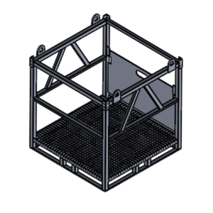 Gas cyinder metal pallett 16C with grid bottom and with flap 3D drawing