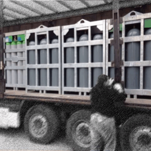 gas cylinder bundels on truck