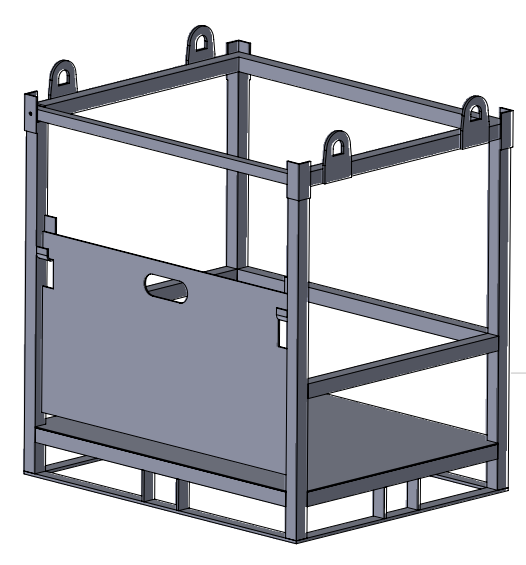 12x50 literes gázpalack szállítására fém kaloda lemez alj, sematikus rajz