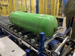 Gázpalack továbbító sor