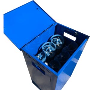 Gas cylinder storage and transport box without background